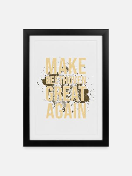 Beethoven - Framed poster (27 × 37 cm) - black