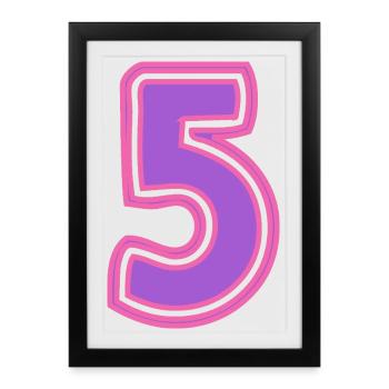 5. 5 ANS. 5e ANNIVERSAIRE. ANNIVERSAIRE 5 ANS - Affiche encadrée (27 × 37 cm) - noir - Devant