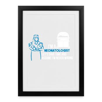 Fürsorglicher Neonatologe Frühchen - Gerahmtes Poster (27 × 37 cm) - Schwarz - Vorne