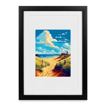 Suffolk Coast Vintage Travel Poster Souvenir WPA - Framed poster (27 × 37 cm) - black - Front