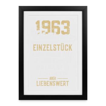 LUSTIG 63. GEBURTSTAG OLDTIMER 1963 EINZELSTÜCK - Gerahmtes Poster (27 × 37 cm) - Schwarz - Vorne