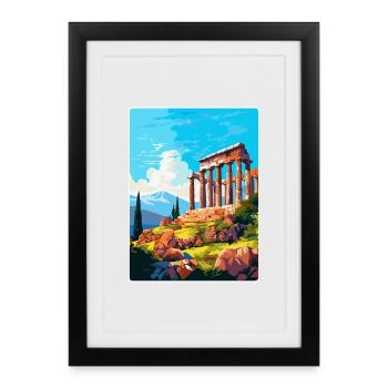 Ancient Corinth Greece Vintage Travel Poster WPA - Framed poster (27 × 37 cm) - black - Front