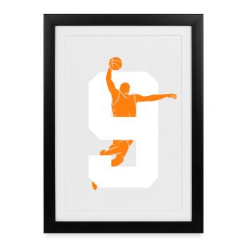 NUMBER 9 BASKETBALL 9TH BIRTHDAY - Framed poster (27 × 37 cm) - black - Front