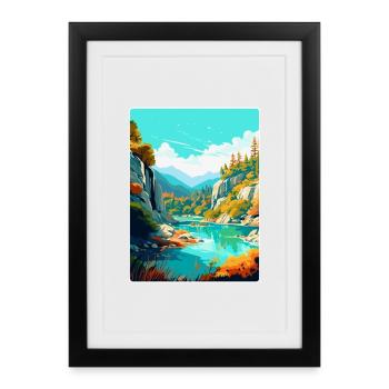 Peneda Geres Nationalpark Portugal Reiseplakat - Gerahmtes Poster (27 × 37 cm) - Schwarz - Vorne