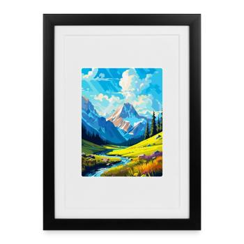 Mountains Poland Vintage Travel Poster WPA - Framed poster (27 × 37 cm) - black - Front