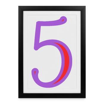 5. 5 ANS. 5e ANNIVERSAIRE. ANNIVERSAIRE 5 ANS - Affiche encadrée (27 × 37 cm) - noir - Devant