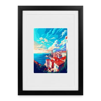 Pula Croatie Affiche de voyage vintage WPA Souvenir - Affiche encadrée (27 × 37 cm) - noir - Devant