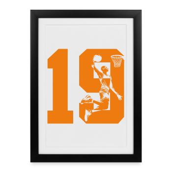 NUMBER 19 BASKETBALL 19TH BIRTHDAY - Framed poster (27 × 37 cm) - black - Front