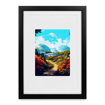 Eden Project England Uk Travel Poster Souvenir WPA - Framed poster (27 × 37 cm) - black - Front