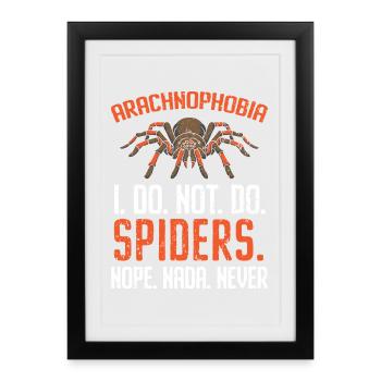 Spinnenliebhaber Spinnenflüsterer Arachnide Tarant - Gerahmtes Poster (27 × 37 cm) - Schwarz - Vorne