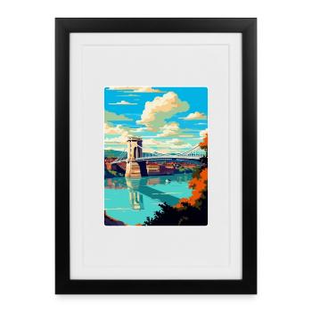 Bristol England Uk Vintage Travel Poster Souvenir - Framed poster (27 × 37 cm) - black - Front