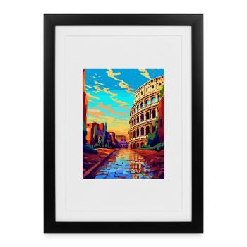 Rome Italy Vintage Travel Poster Souvenir Souvenir - Framed poster (27 × 37 cm) - black - Front