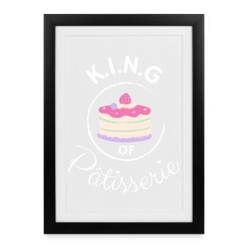 King of pâtisserie - Affiche encadrée (27 × 37 cm) - noir - Devant