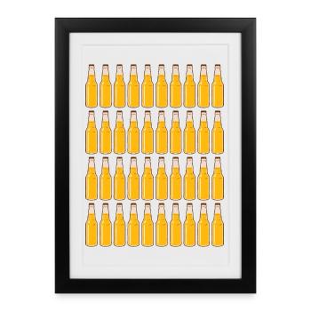 40 bouteilles de bière - Bière - 40 ans - 40e anniversaire - Affiche encadrée (27 × 37 cm) - noir - Devant