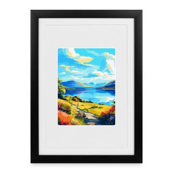 Loch Lomond National Park Travel Poster Souvenir - Framed poster (27 × 37 cm) - black - Front