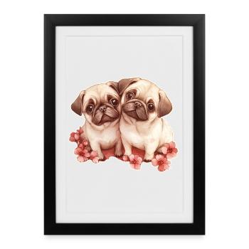 Pug - Framed poster (27 × 37 cm) - black - Front