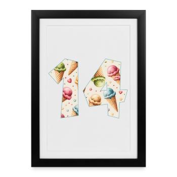 CREAM NUMÉRO 14 ANS CREAM 14E ANNIVERSAIRE - Affiche encadrée (27 × 37 cm) - noir - Devant