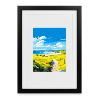Isle Of Tiree Scotland Uk Travel Poster Souvenir - Framed poster (27 × 37 cm) - black - Front