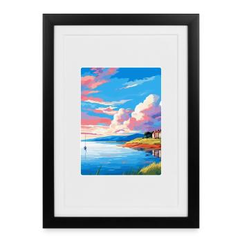 Isle Of Bute Scotland Uk Travel Poster Souvenir - Framed poster (27 × 37 cm) - black - Front