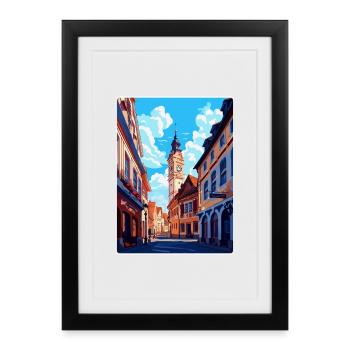 Weimar Germany Vintage Travel Poster Souvenir WPA - Framed poster (27 × 37 cm) - black - Front