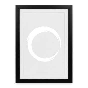 Circle line icon white - Framed poster (27 × 37 cm) - black - Front