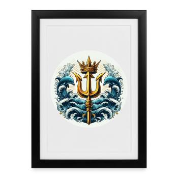 Trident Symbol - Framed poster (27 × 37 cm) - black - Front
