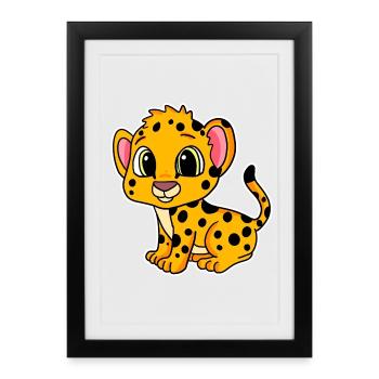 Baby cheetah - Framed poster (27 × 37 cm) - black - Front