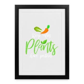 Vegan - Affiche encadrée (27 × 37 cm) - noir - Devant