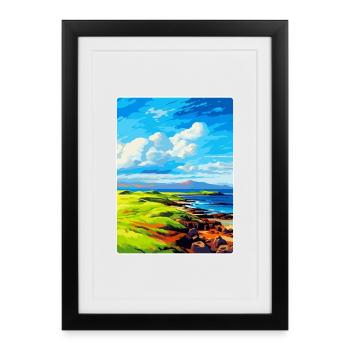 Isle Of Muck Scotland Uk Travel Poster Souvenir - Framed poster (27 × 37 cm) - black - Front