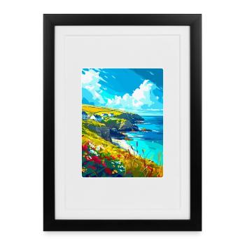 Cornwall England Uk Vintage Travel Poster Souvenir - Framed poster (27 × 37 cm) - black - Front