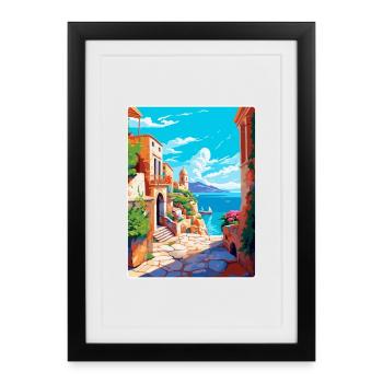 Rhodes Greece Vintage Travel Poster WPA Souvenir - Framed poster (27 × 37 cm) - black - Front