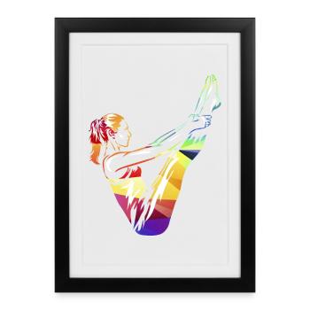 Konzentrierte Pilates Rumpfarbeit - Gerahmtes Poster (27 × 37 cm) - Schwarz - Vorne