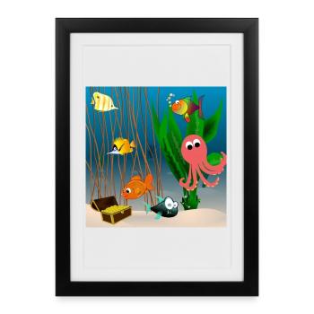Monde sous-marin - Affiche encadrée (27 × 37 cm) - noir - Devant