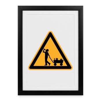 Father's Day warning sign - Framed poster (27 × 37 cm) - black - Front