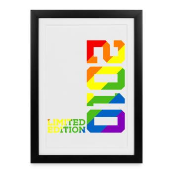 LGBTQ 2010 ARC-EN-CIEL QUEER 15E ANNIVERSAIRE PRIDE - Affiche encadrée (27 × 37 cm) - noir - Devant