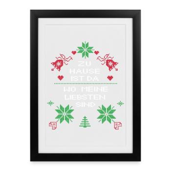Christmas at home is where my loved ones are - Framed poster (27 × 37 cm) - black - Front