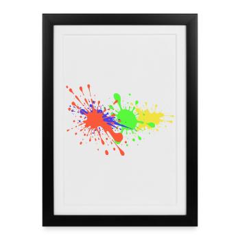 Éclaboussures d’artistes de la conception de couleurs - Affiche encadrée (27 × 37 cm) - noir - Devant