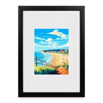 Bournemouth Dorset Vintage Voyage Poster Souvenir - Affiche encadrée (27 × 37 cm) - noir - Devant