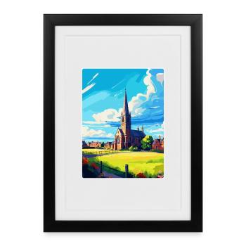 St Andrews Scotland Uk Travel Poster Souvenir WPA - Framed poster (27 × 37 cm) - black - Front