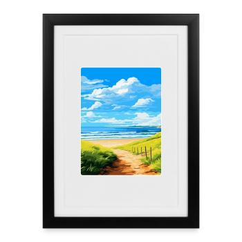 Northumberland Vintage Voyage Poster Souvenir WPA - Affiche encadrée (27 × 37 cm) - noir - Devant