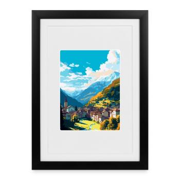 Sion Switzerland Vintage Travel Poster Souvenir - Framed poster (27 × 37 cm) - black - Front