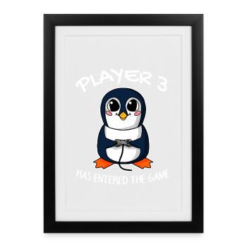 Third child player 3 Pregnant baby penguin - Framed poster (27 × 37 cm) - black - Front