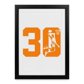 NUMBER 30 BASKETBALL 30TH BIRTHDAY - Framed poster (27 × 37 cm) - black - Front