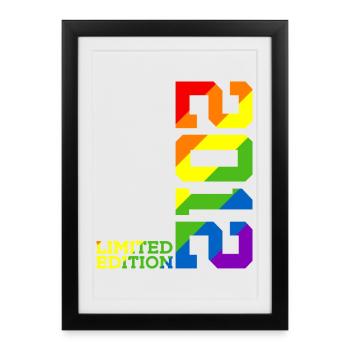 LGBTQ 2012 RAINBOW QUEER 13E ANNIVERSAIRE PRIDE - Affiche encadrée (27 × 37 cm) - noir - Devant