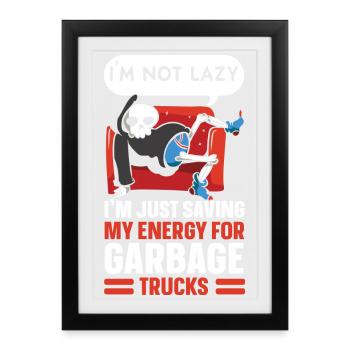 Garbage Truck Trash Collector Recycling Abfälle - Gerahmtes Poster (27 × 37 cm) - Schwarz - Vorne