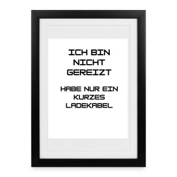 ICH BIN NICHT GEREIZT - Gerahmtes Poster (27 × 37 cm) - Schwarz - Vorne