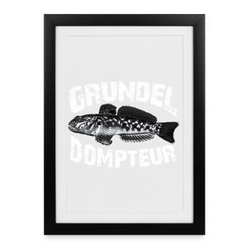 Ich fische Grundeln - Gerahmtes Poster (27 × 37 cm) - Schwarz - Vorne