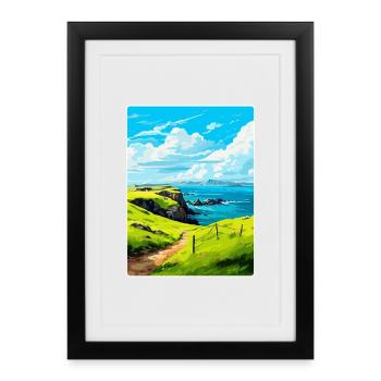Isle Of Scalpay Scotland Uk Vintage Travel Poster - Framed poster (27 × 37 cm) - black - Front