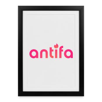 Antifa - It's a match! - Framed poster (27 × 37 cm) - black - Front