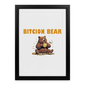 Bitcoin Bear - Affiche encadrée (27 × 37 cm) - noir - Devant